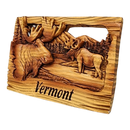 Wood-look Layered Magnet - Vermont Moose
