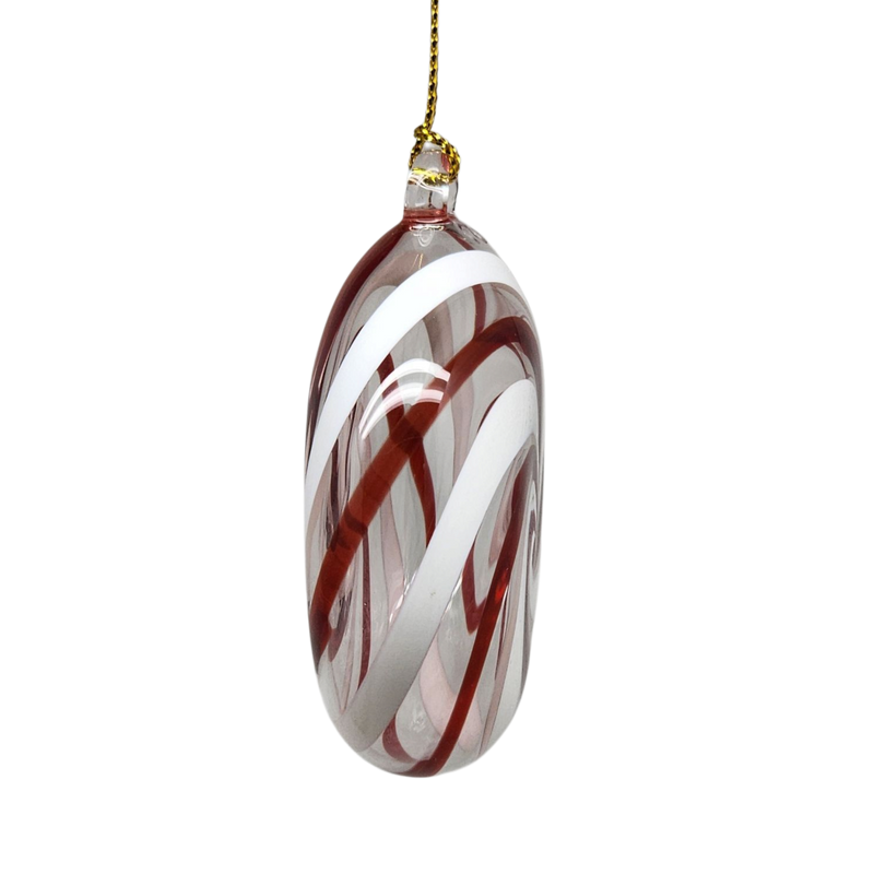 Peppermint Swirl Egyptian Glass Ornament