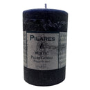 Rustic Pillar Candle - 4 Inch Black