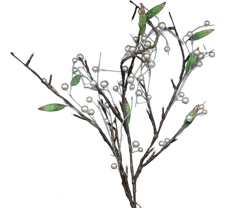 39 Inch Lighted Branch - Silver - The Country Christmas Loft