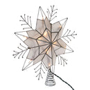 Capiz Silver Snowflake Star Treetop - 10-Light - 14 Inch