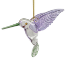 Egyptian Glass Hummingbird Ornament - Purple Wings / Green Tail / Green Beak