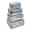 4 Piece Treat Tower Interlocking Gift Boxes - Silver