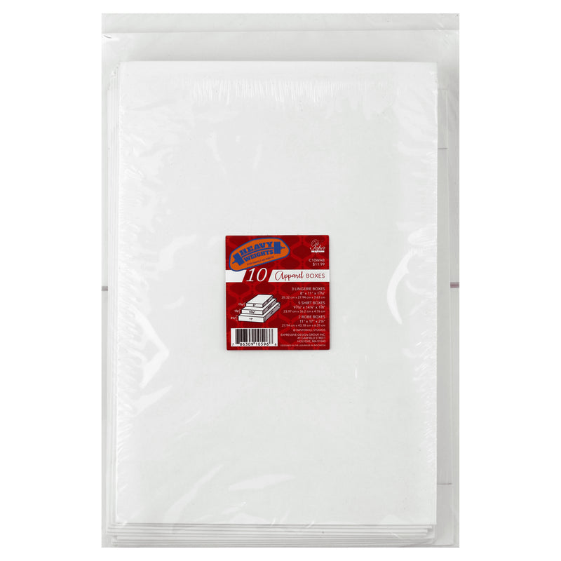 Heavyweight White Apparel Gift Boxes - 10 Pack