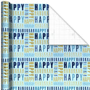 Blue and Gold Foil Hanukkah Wrapping Paper Roll