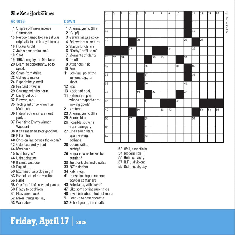 New York Times Crossword Page-A-Day Calendar 2026