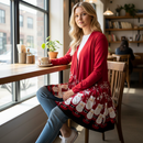 Santa Long Sleeve Open Front Draped Cardigan -