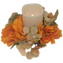 9-Inch Harvest Candle Ring with LED Pillar Candle - Home & Living >> Candles >> Battery Operated - by Gerson