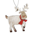 Rustic Wooden Reindeer Ornament -