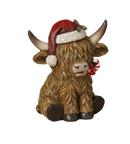 Holiday Highland Cow - Santa Hat