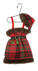 Christmas Plaid Outfits on Hanger ornament -