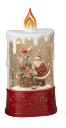 Christmas B/O Lighted Spinning Water Globe Candle