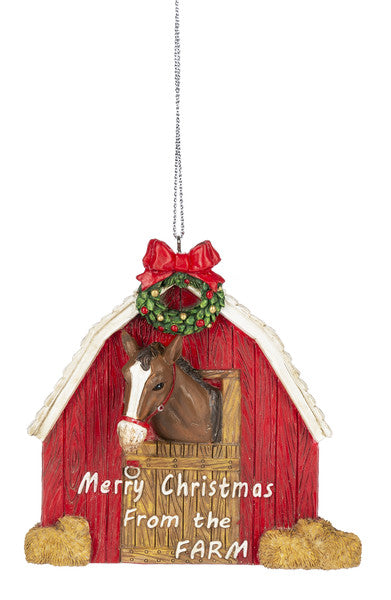 Christmas Farm Ornament - Horse