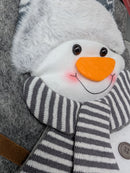 Grey Fabric Snowman Tree Skirt - 48 Inch