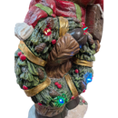 Holiday Highland Cow Welcome Statue with Lighted Wreath