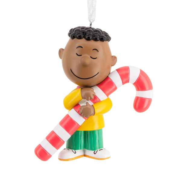 Peanuts Franklin with Candy Cane Christmas Ornament