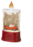 Christmas B/O Lighted Spinning Water Globe Candle