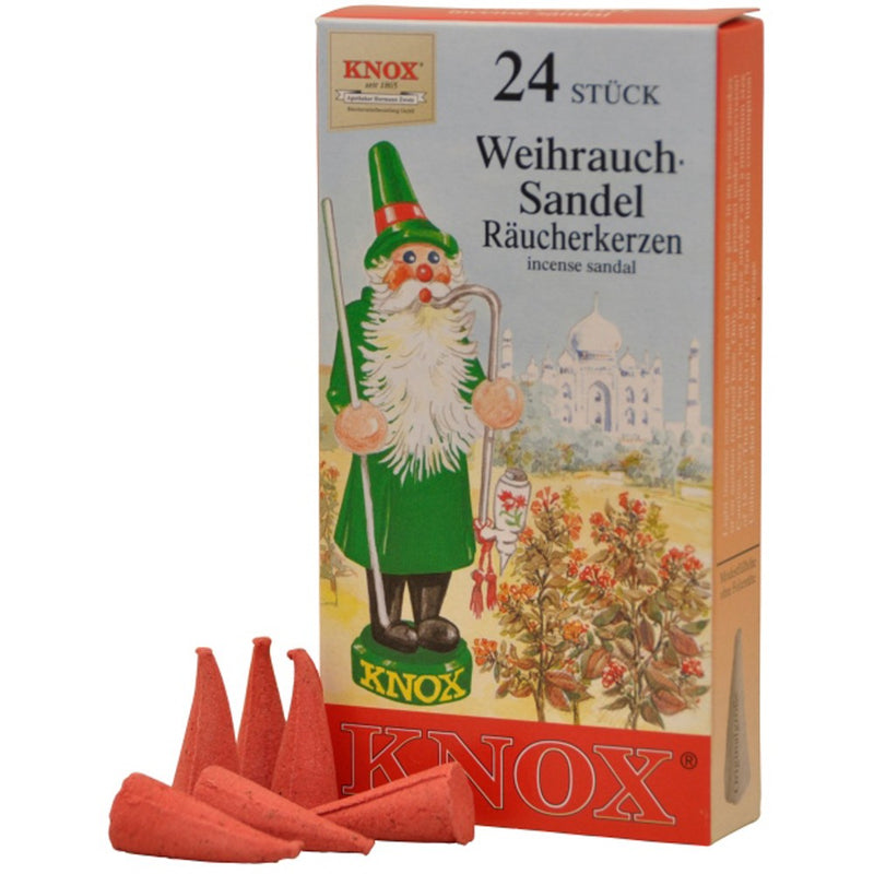 Knox German Scented Incense Cones (Pack Of 24) - Sandal - The Country Christmas Loft