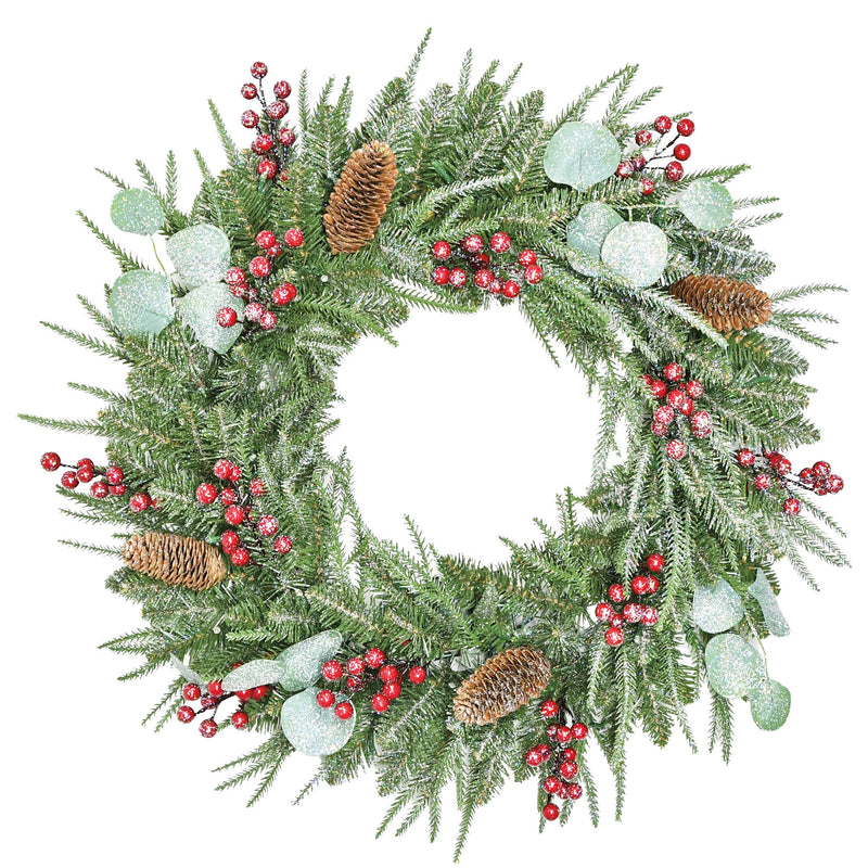 Mixed Pine and Berry Wreath