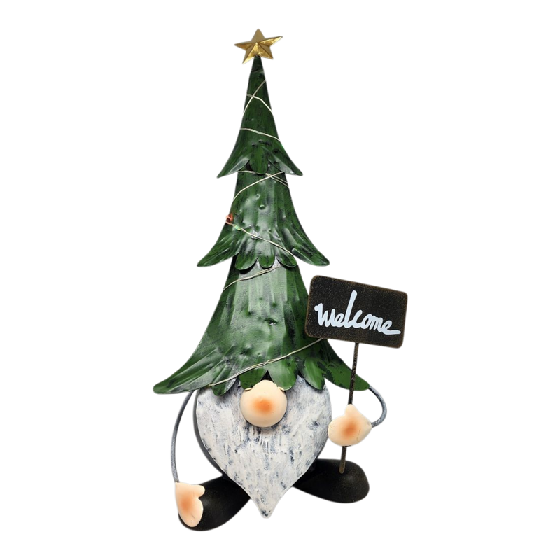 Lighted Metal Gnome Figurine -
