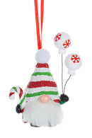 Hanging with my Gnomies Ornament - Candy Cane Hat - Christmas >> Ornaments >> Gnomes - by Ganz