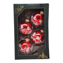 Krebs Value Glass Ornament 4 pack - Nostalgic Santa on Red
