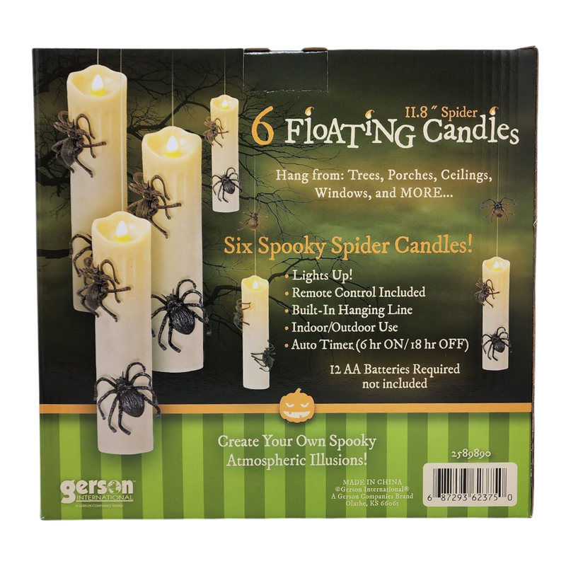 Enchanting Floating Spider Candles Set