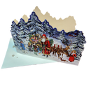 Diecut Santa And His Sleigh  Advent Card With Envelope