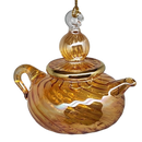 Blown Glass Swirl Teapot - Yellow