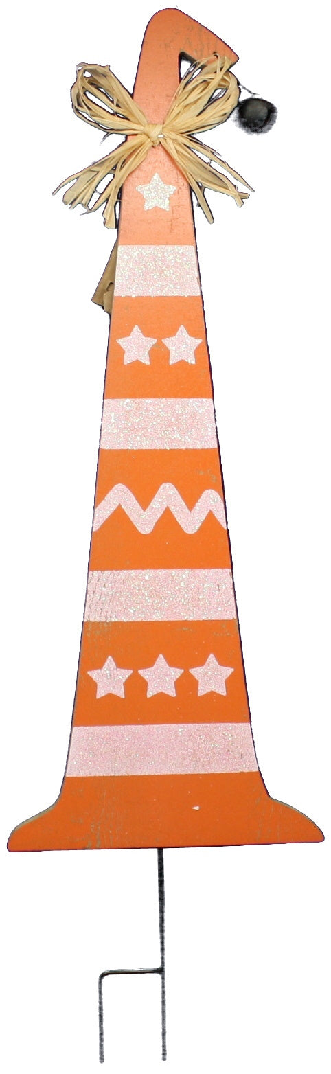 Witch Hat Lawn Stake Orange - The Country Christmas Loft