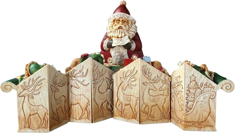 Enesco Pillars Santa's Sleigh 9-Piece Musical Set, 9.25-Inch