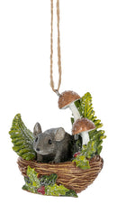 Mouse under a Brown Mushroom - Ornament - Christmas >> Ornaments >> Animals - by Ganz