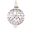 Clear 3" Glass Stipple Ball - Red