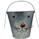 Galvanized Metal Bunny Design Bucket with Ears - Large - Christmas >> Decor - by Gerson