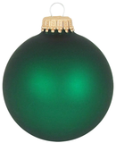 Green Velvet 2 5/8" (67mm) Glass Ball Ornaments - 8 Piece Set