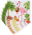 Christmas Flamingos Paper Cocktail Napkins
