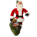 Byers Choice 30 inch Red Velvet Santa With Assorted Toys