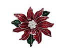Enamel Poinsettia with Crystals Pin - Gift Shoppe >> Jewelry >> Pin - by Periwinkle By Barlow