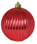 6" (150mm) Commercial Shatterproof Ball Ornament - Shiny Sonic Red Ripples - Christmas >> Ornaments >> Shatterproof - by Chri