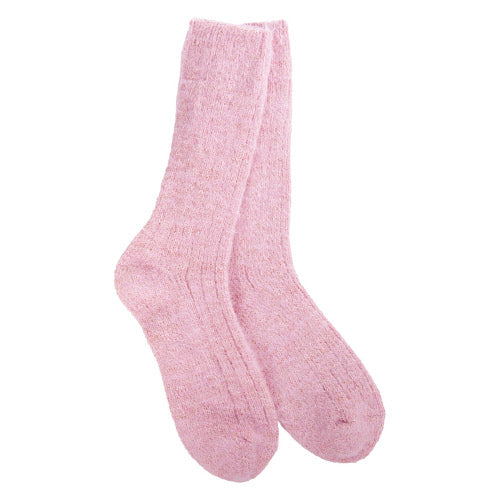 Ragg Feather Crew Socks - Candy Pink