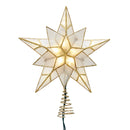 9.84" 10L 5-Point Gold Glittered Capiz Star Treetop