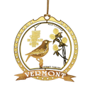 Solid Brass Ornament - Vermont State Bird / Flower
