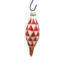 Krebs Value Glass Ornament 4 pack - Red & White Diamond Drop