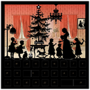A Family's Timeless Christmas Celebration: Warmth and Wonder Indoors Silhouette Advent Card