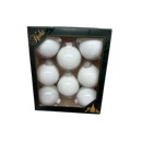 Porcelain White 2 5/8" Silver Crown Glass Ball - 8 Piece Set