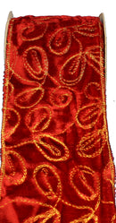 Burgandy Velvet Ribbon - The Country Christmas Loft