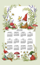 2026 Linen Calendar Towel - Garden Gnomes