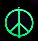 Glow In the Dark Peace Symbol Ornament -