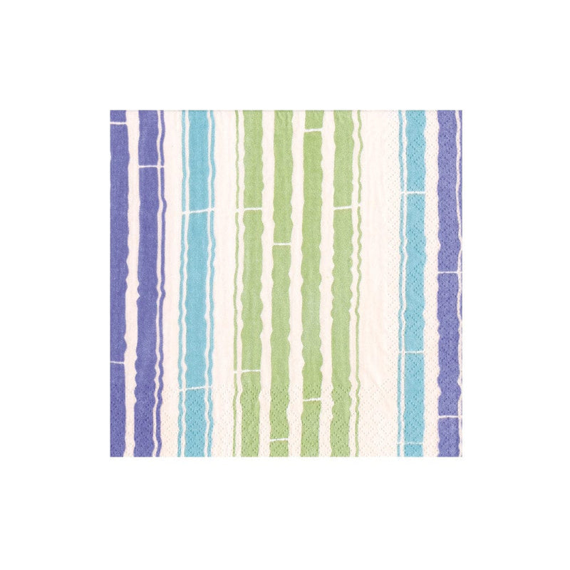 Bamboo Stripe Blue/Green - Cocktail Napkin
