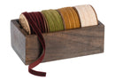 Holiday Velvet Ribbon Set in Mango Wood Box